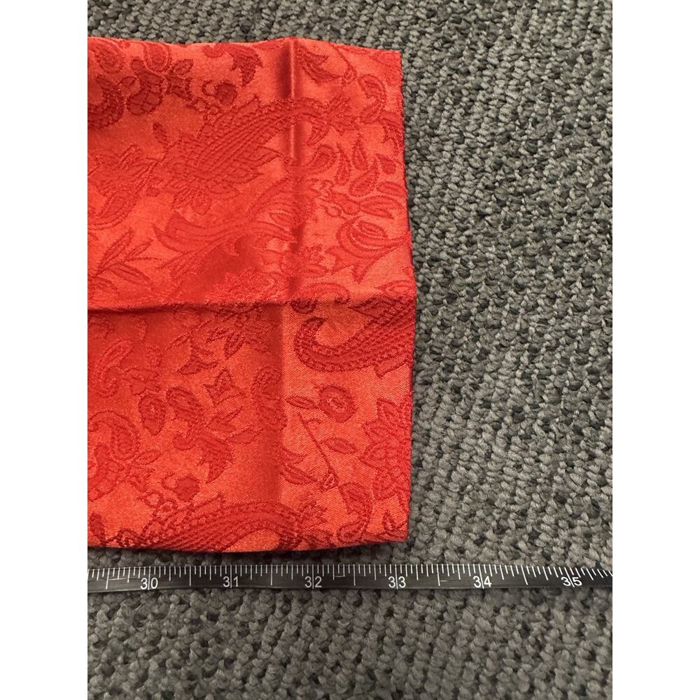 MOGU Red Paisley Jacquard Dress Pants Mens 4XL 36x33 Slim Fit Satin NWT Bold - Picture 8 of 8